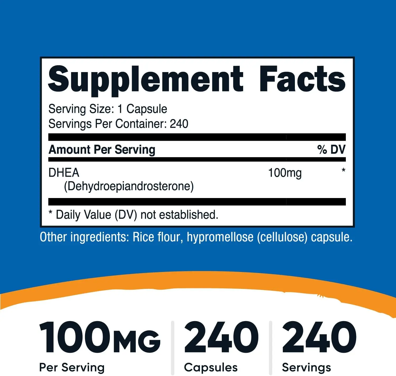 Nutricost DHEA 100mg Capsules
